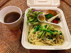 テイクアウト　春野菜と桜エビのパスタ